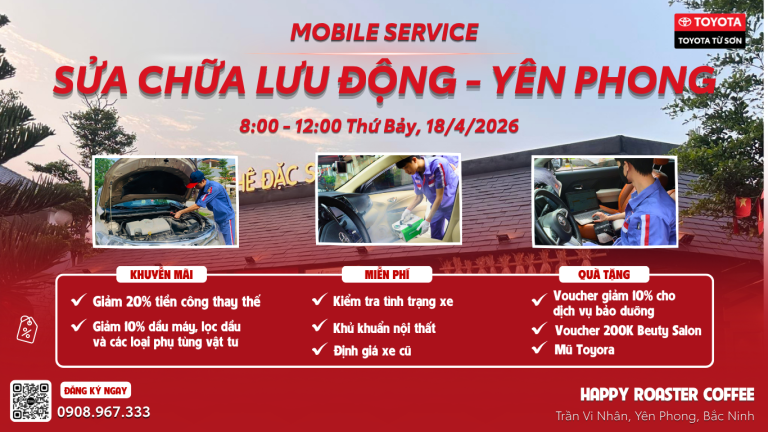 DỊCH VỤ SỬA CHỮA LƯU ĐỘNG CỦA TOYOTA TỪ SƠN ĐANG TRÊN ĐƯỜNG ĐẾN YÊN PHONG