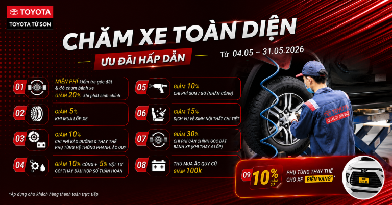 CHĂM XE TOÀN DIỆN – ƯU ĐÃI HẤP DẪN THÁNG 5/2026
