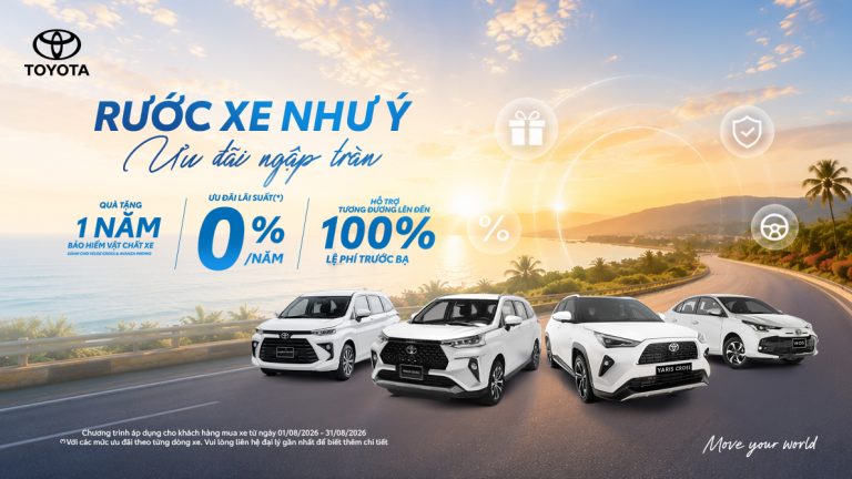 Toyota Việt Nam công bố chương trình ưu đãi cho khách hàng mua xe tháng 8/2026