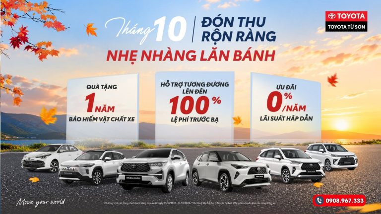 Toyota Việt Nam thực hiện chương trình ưu đãi cho khách hàng mua xe tháng 10/2026